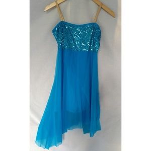 Double Platinum Turquoise Dance Costume